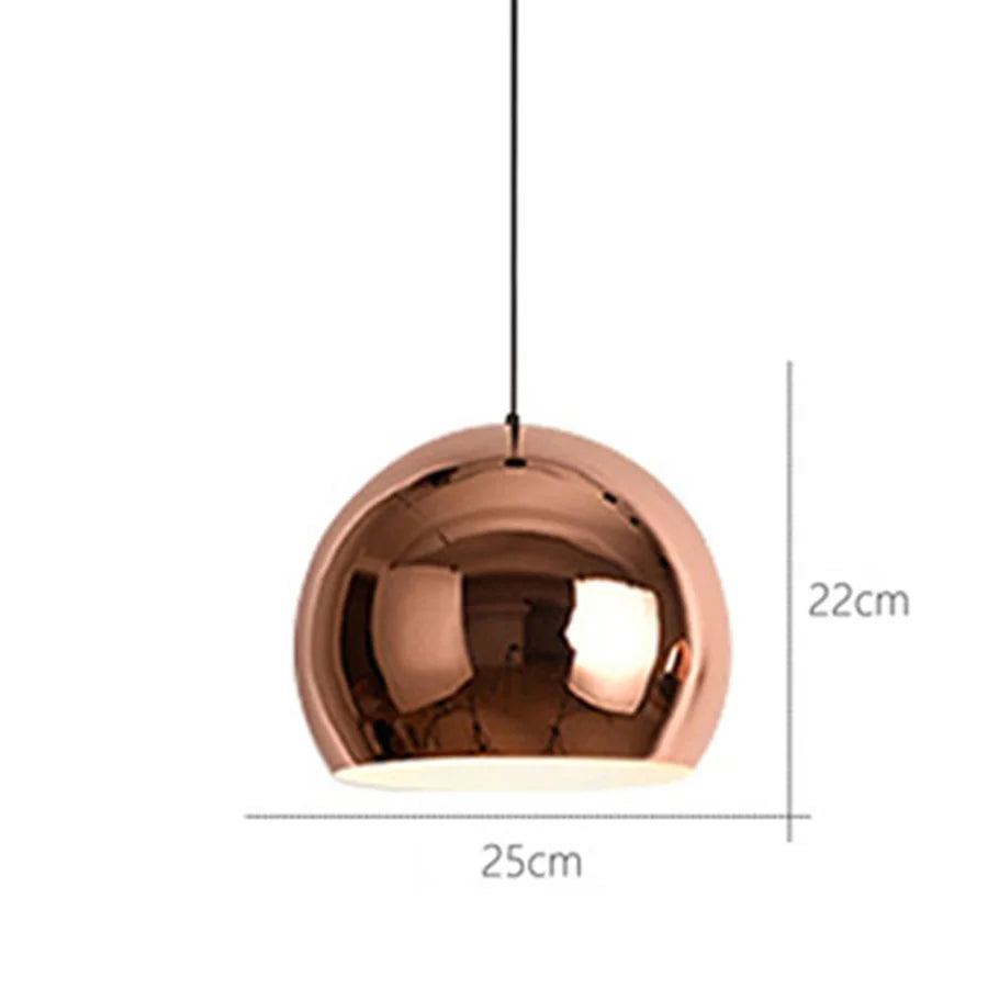 Nordic Rose Gold Globe Pendant Light Ceiling Fixture