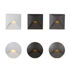 3W IP65 LED Recessed Stair Step Light AC 100-240V Sand White Black Gray 50,000hr Wall Lamp