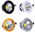 Dimmable COB LED Recessed Downlight 3W 5W 7W 9W 12W 15W 18W CRI 92+ 45-60° AC 86-265V