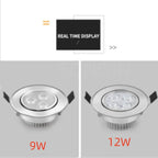 LED Recessed Downlight 6W 9W 12W 15W 21W Epistar 45 Degree Dimmable Aluminum IP20 AC 85-265V Warm White Natural White Cool White Silver