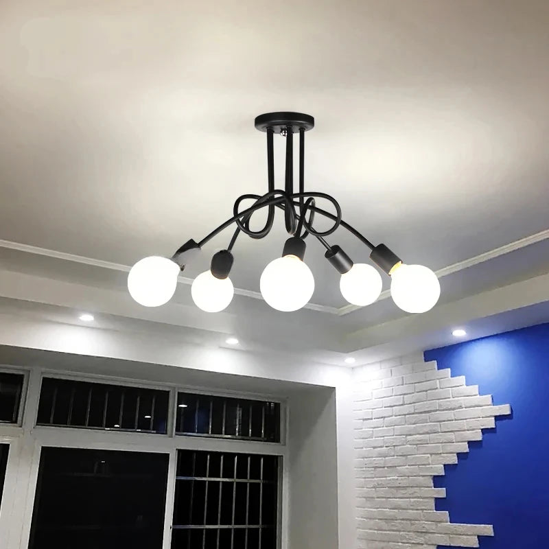 Modern Minimalist Branch Chandelier E26 E27 Iron AC 110-240V Hotel Restaurant Living Room