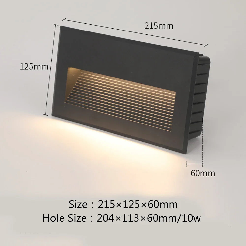 IP65 LED Outdoor Step Wall Light PIR Sensor or Switch Control Die Cast Aluminum Warm White Cool White AC 85-265V or DC 12-24V Black White