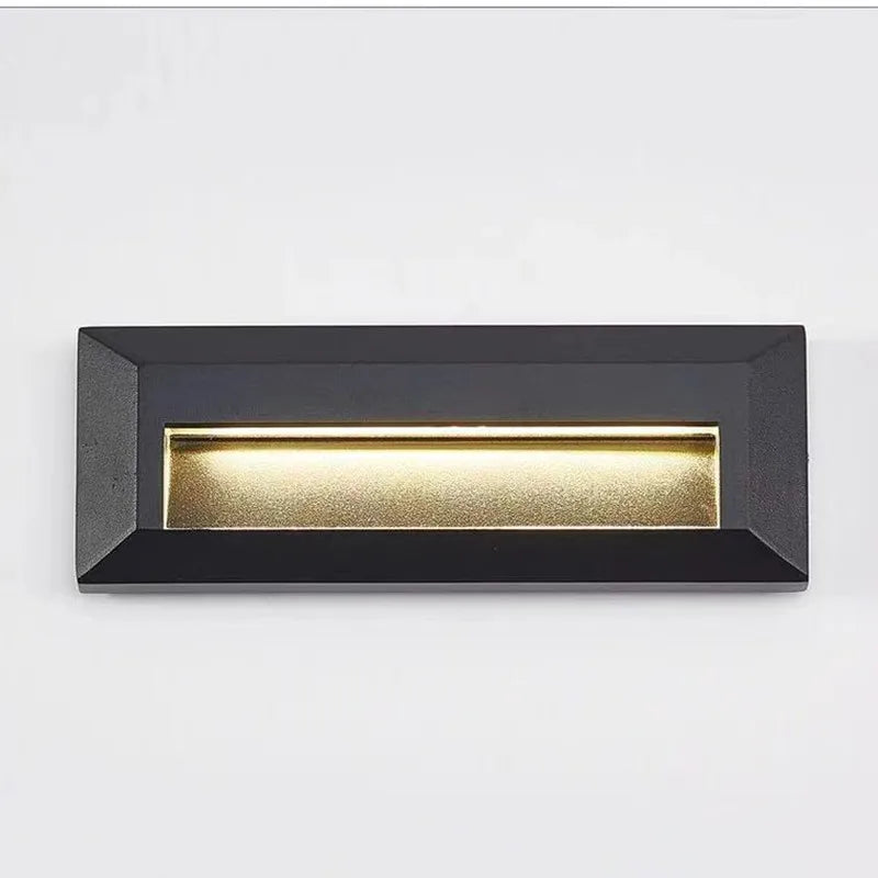 6W 9W 12W IP65 LED Wall Lamp Black Aluminum Tempered Glass AC 85-265V DC 12V Warm Cool White