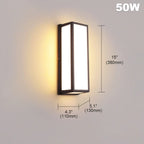 IP65 LED Outdoor Wall Lamp 18W 30W 50W Warm White Iron Motion Sensor AC 110-240V Porch Balcony Garden Security Wall Light