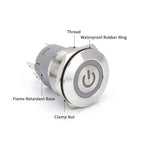IP65 LED Stainless Steel Push Button Switch 12mm 16mm 19mm 22mm 3A Momentary Latching 3-220V
