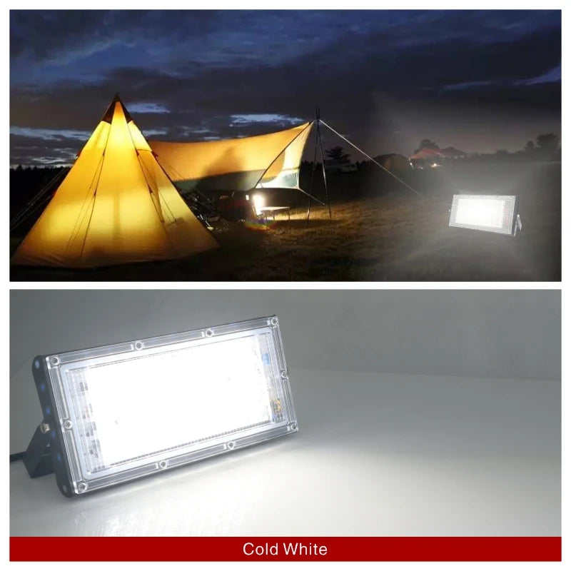 50W DC 12-85V IP65 LED Portable Flood Light 5000lm CRI 85+ 180° SMD2835 Battery Connect