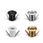 Mini LED Recessed Spotlight 1W 3W AC 85-265V or DC 12V 20mm Cutout 25 Degree Aluminum Brushed Nickel 4 Pack or 10 Pack Showcase