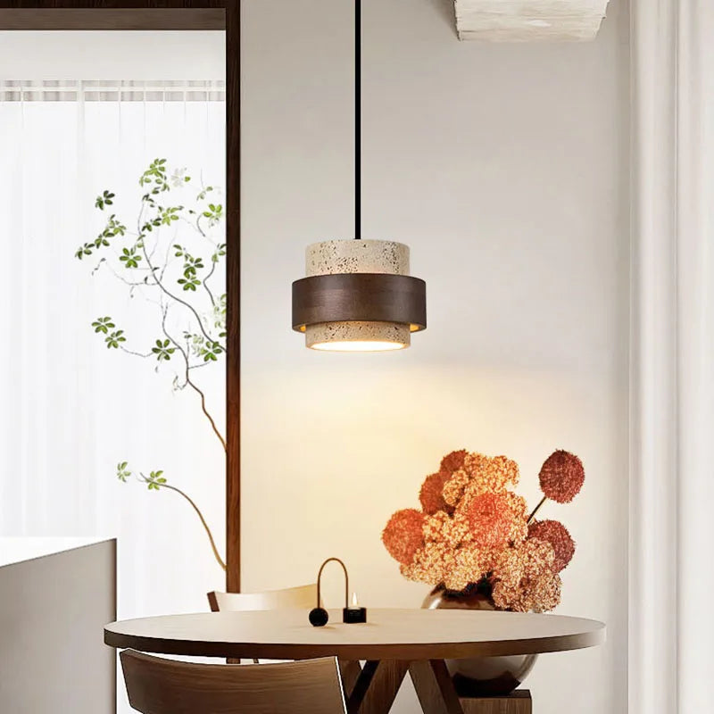 Modern Minimalist Natural Stone E26 E27 Pendant Lamp White Gray Through-Carved AC 90-260V