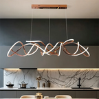 Modern Linear Alloy Acrylic Pendant Chandelier 130-200cm 80-150W Dimmable Remote AC 90-265V