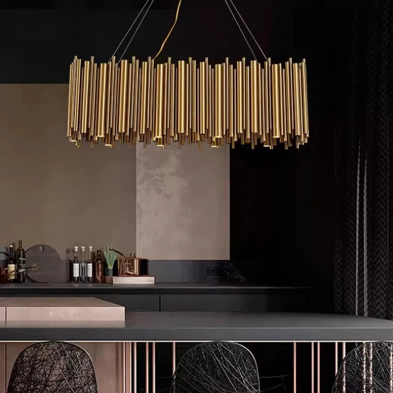 Modern Luxury Ironware Pendant Chandelier D60-120cm 86-195W Dimmable Remote AC 90-265V