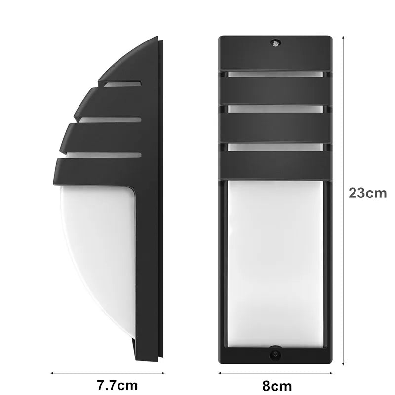 IP65 LED Outdoor Wall Lamp 12W Die Cast Aluminum Polycarbonate Baked Finish AC 85-265V 6 Color Options Porch Garden Corridor Balcony