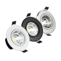 Dimmable COB LED Recessed Downlight 3W 5W 7W 10W 12W Aluminum 60 Degree AC 110-220V Warm White Neutral White Cool White White Silver Black