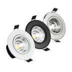 Dimmable COB LED Recessed Downlight 3W 5W 7W 10W 12W Aluminum 60 Degree AC 110-220V Warm White Neutral White Cool White White Silver Black