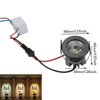 5-Pack 3W Mini COB LED Recessed Downlight 30° 280-350lm D40mm AC 85-265V Black White Driver