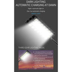 Solar LED Street Light PIR Motion Sensor 3 Modes Remote Control IP65 ABS 6V 5W Panel 4 to 8 Panel Configurations Garden Courtyard