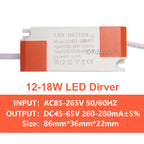 Isolated Constant Current LED Driver 1-3W 4-7W 8-12W 18-24W 36W 260-300mA AC 85-265V