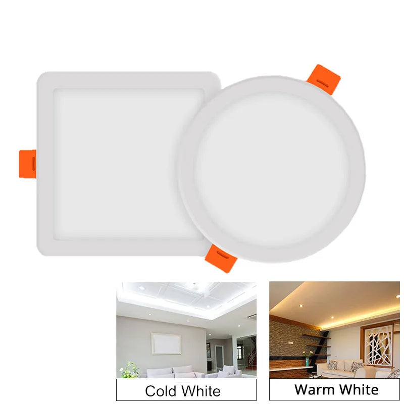 Ultra-Thin LED Recessed Panel Downlight 6W 8W 15W 20W Adjustable Cutout 50-210mm 85-265V