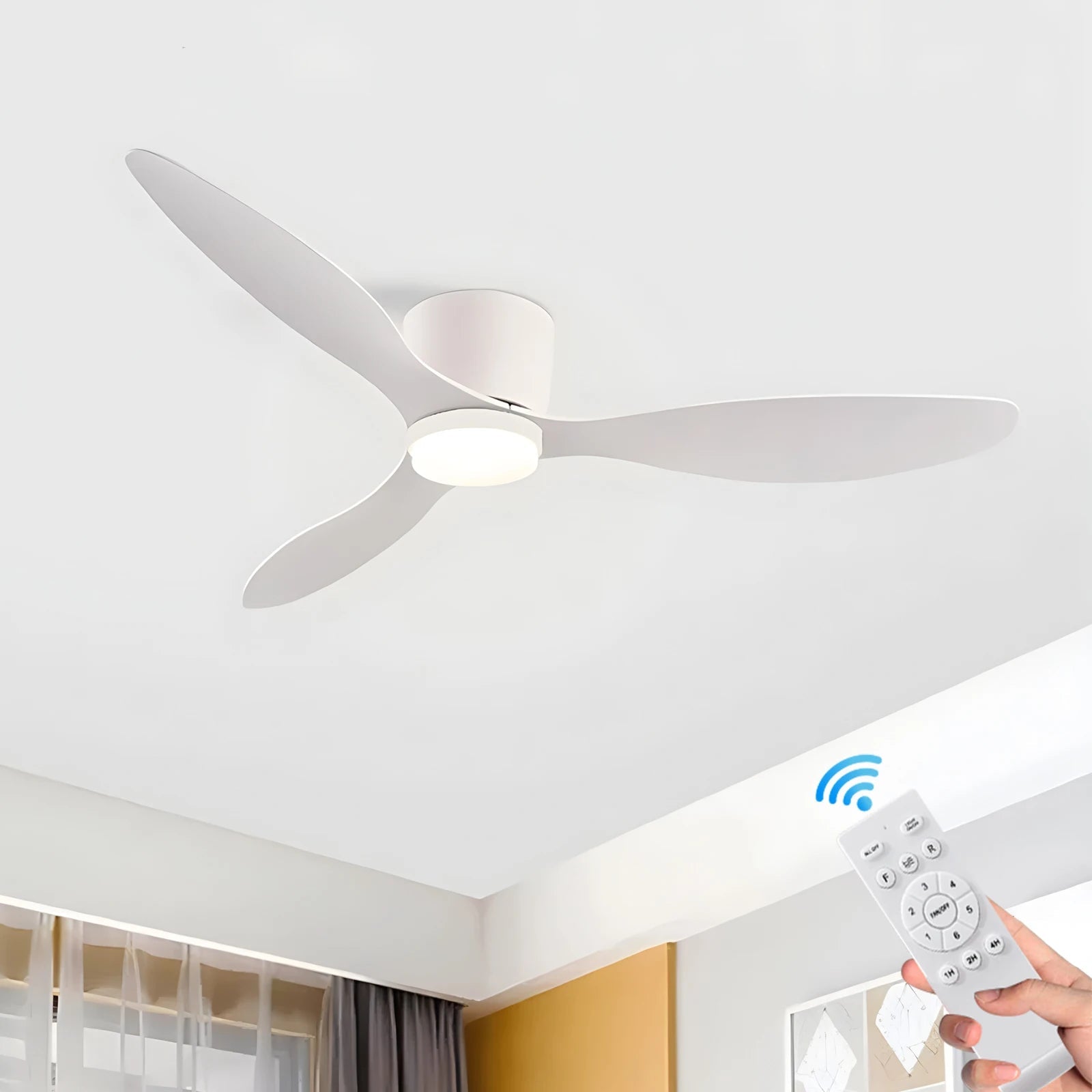 IRALAN DC Motor Ceiling Fan with LED 3-CCT 6-Speed Reversible Remote 42 52 Inch AC 90-220V