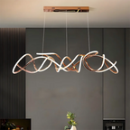 Modern Linear Alloy Acrylic Pendant Chandelier 130-200cm 80-150W Dimmable Remote AC 90-265V