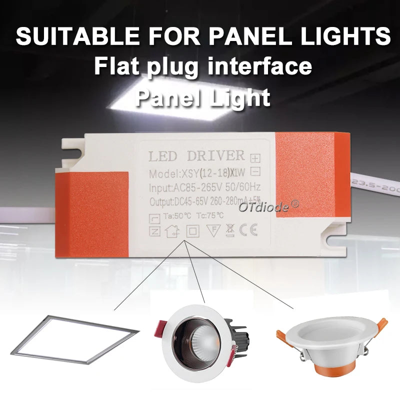 Isolated Constant Current LED Driver 1-3W 4-7W 8-12W 18-24W 36W 260-300mA AC 85-265V