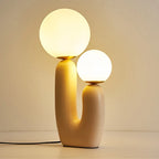 Nordic Double-Head G9 LED Table Lamp Resin Frosted Glass Knob Switch AC 90-260V Bedroom