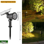 Solar LED Spotlight IP65 Waterproof 9 LED RGB 3 Lighting Modes 180 Degree Adjustable ABS Stake or Wall Mount Garden Yard Landscape