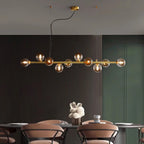 Modern Multi-Head Glass Pendant Chandelier 8 10 12 Heads 72-106W 4-Mode AC 90-240V