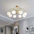 Modern LED Pendant Chandelier Iron Glass Brushed Stainless Plated Multi Head Touch Switch AC 90-260V Living Room Dining Room