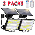 Solar LED Motion Sensor Flood Light 106 LED 3500lm 360 Degree Sensor 5 to 8 Meter Range Remote Control Outdoor Security Wall Lamp