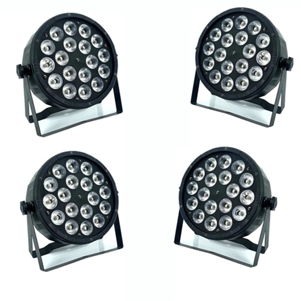 12x RGBWAUV 6-in-1 LED PAR Stage Light 18W DMX 6/10CH 45° AC 90-240V US Plug DJ Party