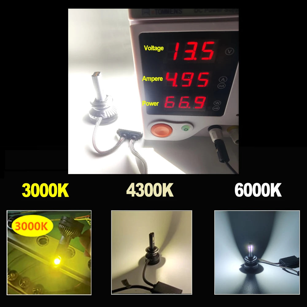 JEXITO E11P H7 H4 H11 HB3 HB4 9005 9006 H1 H3 LED Headlight Bulb 130W Pair 4300K 6000K