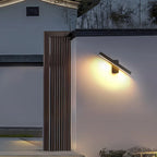 PIR Motion Sensor LED Wall Lamp IP65 340° Rotatable 20-50cm Warm White AC 85-265V Black