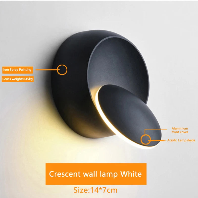 5W LED Wall Sconce 350-Degree Rotatable Up Down Light Aluminum 3000K 6500K 110-240V