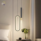 Nordic LED Pendant Light E26 E27 11W 3-Color Switchable Iron Acrylic Black Gold 90-260V