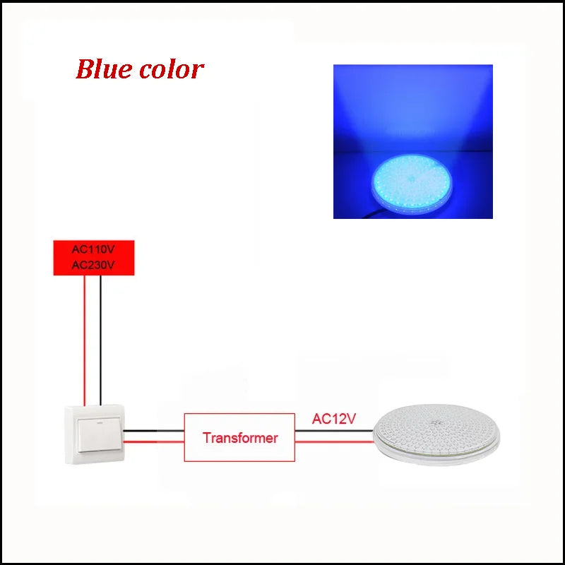 IP68 PAR56 Pool Light 18W 25W 35W Resin-Filled 140° SMD2835 AC/DC 12V RGB Remote Warm Cool