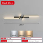 Modern LED Strip Wall Lamp 13W 15W 18W Dimmable Black Gold 60cm 80cm 100cm AC 90-260V
