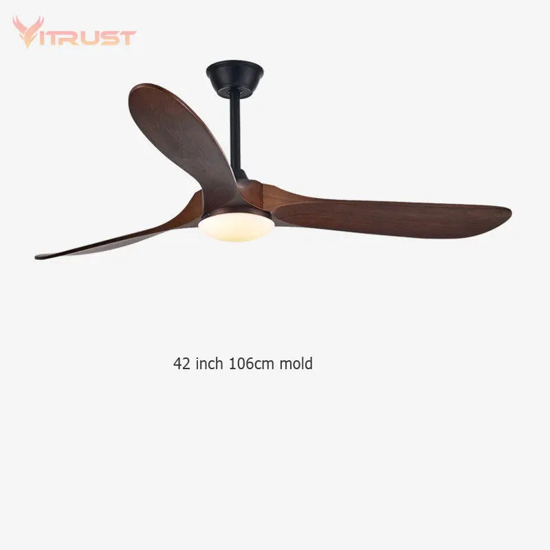 Modern Wooden Ceiling Fan Remote Control Light