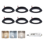 IP65 LED Recessed Cabinet Light 3W DC 12V 120 Degree 14mm Ultra Thin 50-55mm Cutout Aluminum Warm White Natural White Cool White 6 Pack with Driver