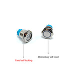 LED Illuminated Metal Push Button Switch 16mm 19mm 22mm 5A Momentary Latching 3-220V 5 Colors
