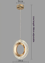 Modern LED Cord Pendant Light Aluminum Iron Gold Plated Single AC 90-260V Living Dining