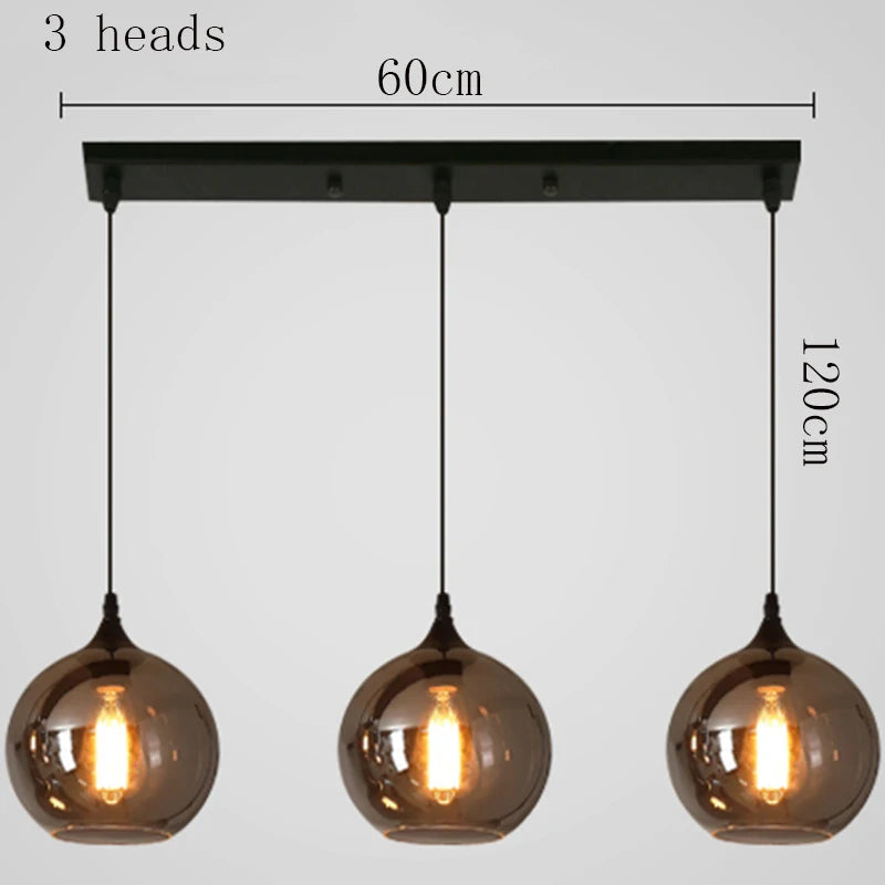 Modern Multi-Head Glass Pendant Chandelier 3 6 8 10 12 Heads 21-114W Dimmable AC 90-265V