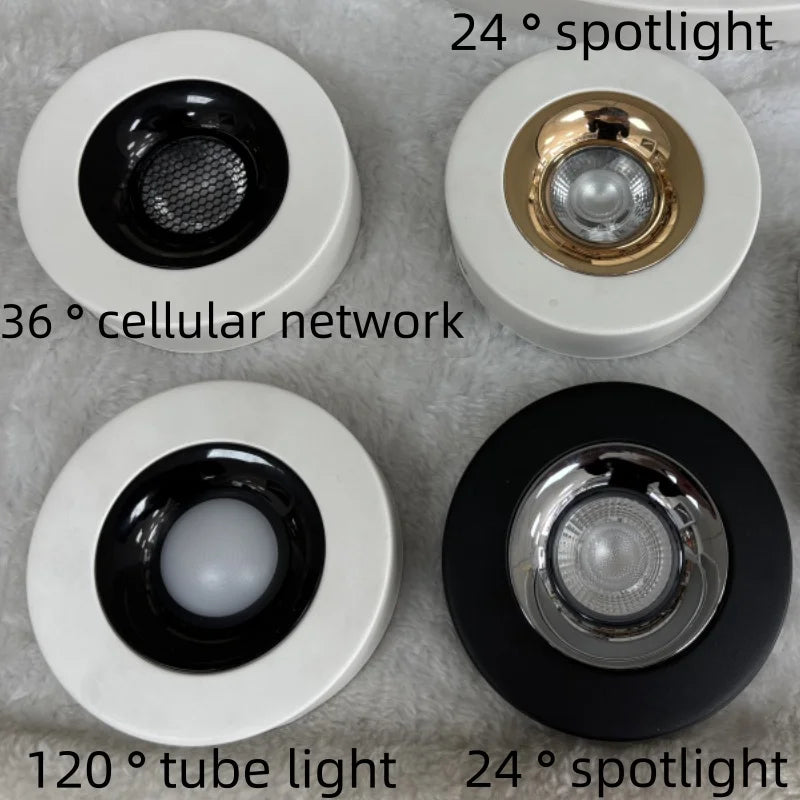 Ultra Thin COB LED Surface Mounted Ceiling Spotlight 10W 30W 50W 60W CRI 93 24 Degree Anti Glare Dimmable Knob Switch AC 85-265V Black White