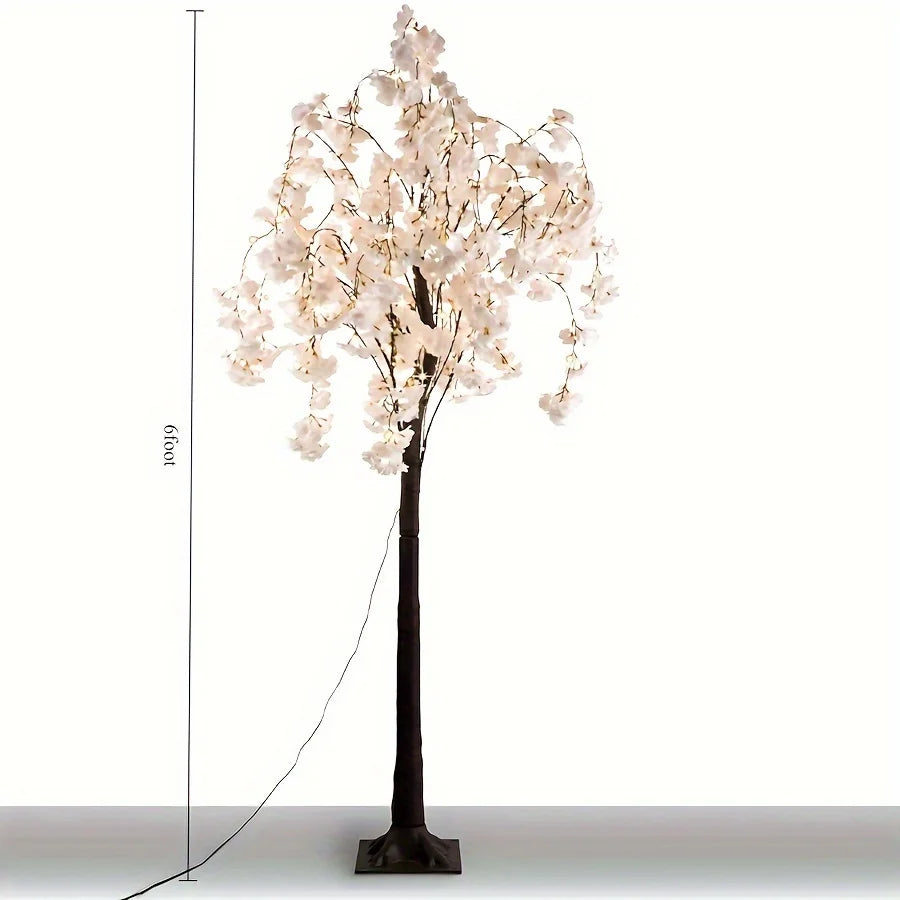 Cherry Blossom LED Tree Light 6ft 450 LEDs 8 Modes Remote DC 12V Indoor Decoration