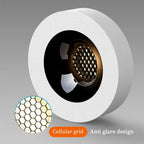 Ultra Thin 3.5cm Anti Glare LED Surface Mounted Downlight 9W Metal Honeycomb Mesh AC 90-260V Warm White Natural White Cool White Black White