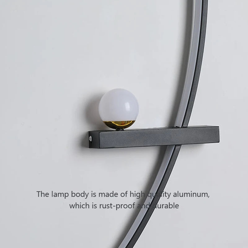 Modern C-Line LED Wall Sconce 12-20W Dimmable Remote CCT 3000-6000K Black Gold AC 90-260V