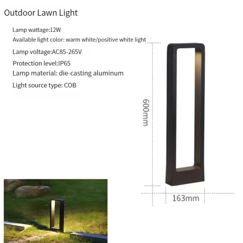 IP65 LED Garden Lawn Lamp 7W 10W 12W Die-Cast Aluminum AC 110-220V Warm Natural Cool White