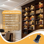 1W DC 12V Mini Recessed LED Spotlight Kit 15mm Cutout IP65 30° 120° with AC Power Supply