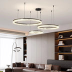 Modern Tiered Ring Crystal Acrylic Pendant Chandelier D40+60+80cm 100W Dimmable AC 90-265V