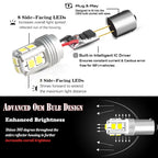 Gtinthebox BA9S BAX9S BAY9S H21W LED Bulb 10-SMD3030 500lm 2W Canbus 12-24V 2-Pack