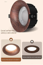 Wood Grain COB LED Recessed Downlight 7W 10W 12W 15W 18W Aluminum CRI 97 120 lm/W Touch Switch Dimmable AC 100-240V Ceiling Spot